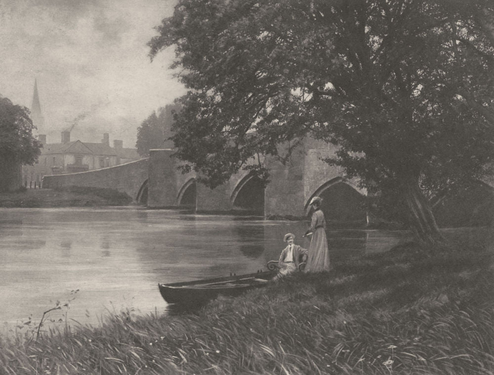 DERBYSHIRE. Bakewell Bridge 1901 old antique vintage print picture